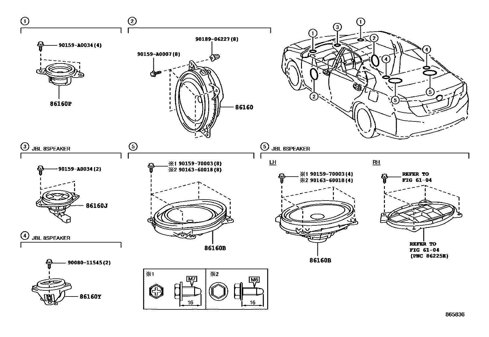 Toyota CAMRY 扬声器 EPC diagram — 865836