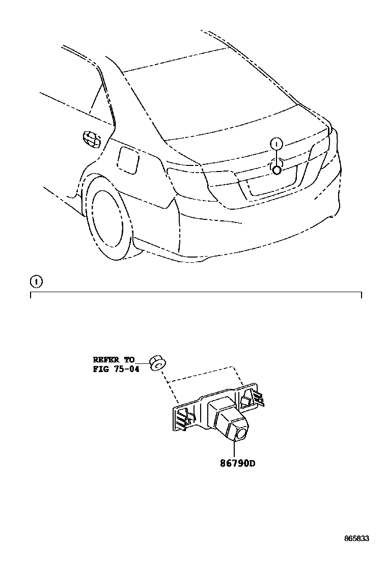 Toyota CAMRY 倒车影像和摄像头 EPC diagram — 865833
