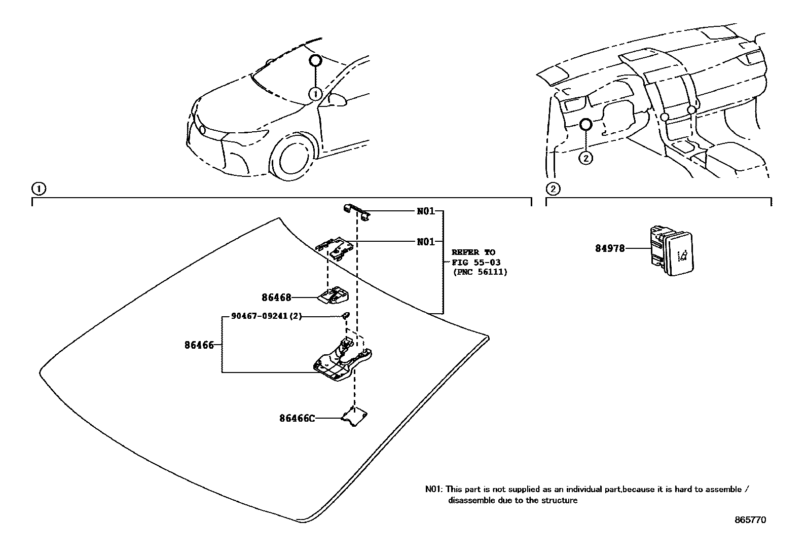 Toyota CAMRY 车道保持辅助系统 EPC diagram — 865770
