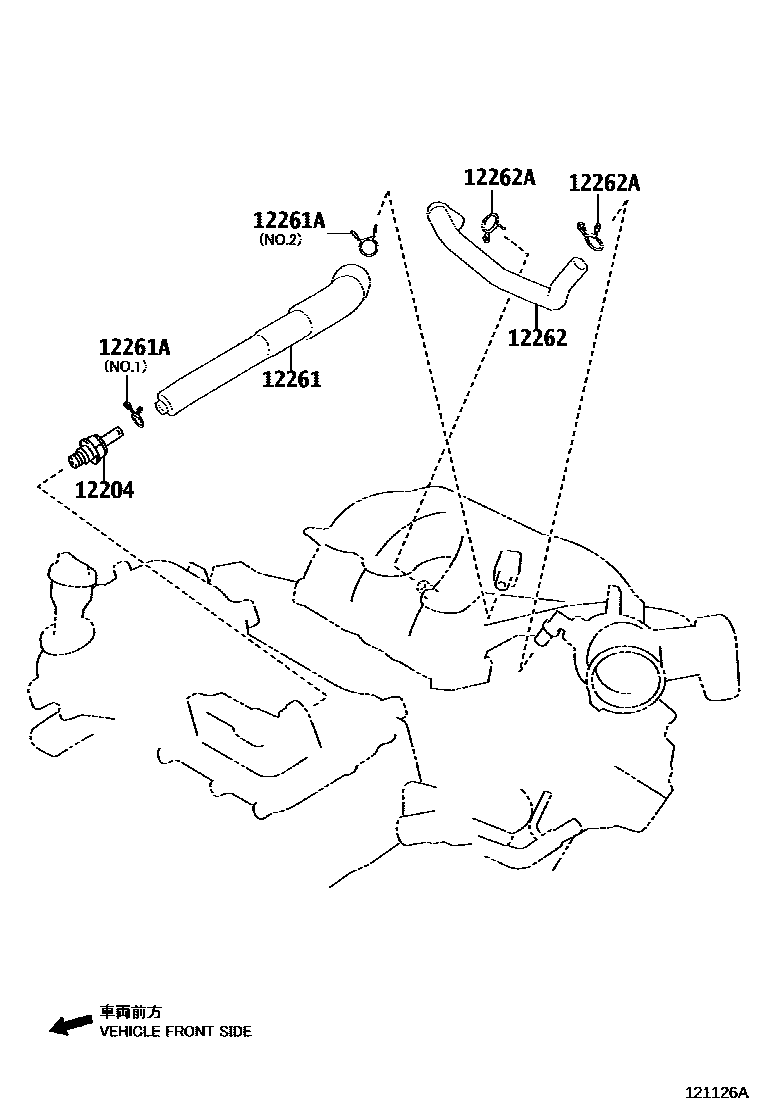 Toyota CAMRY Ventilation Hose EPC diagram — 121126A