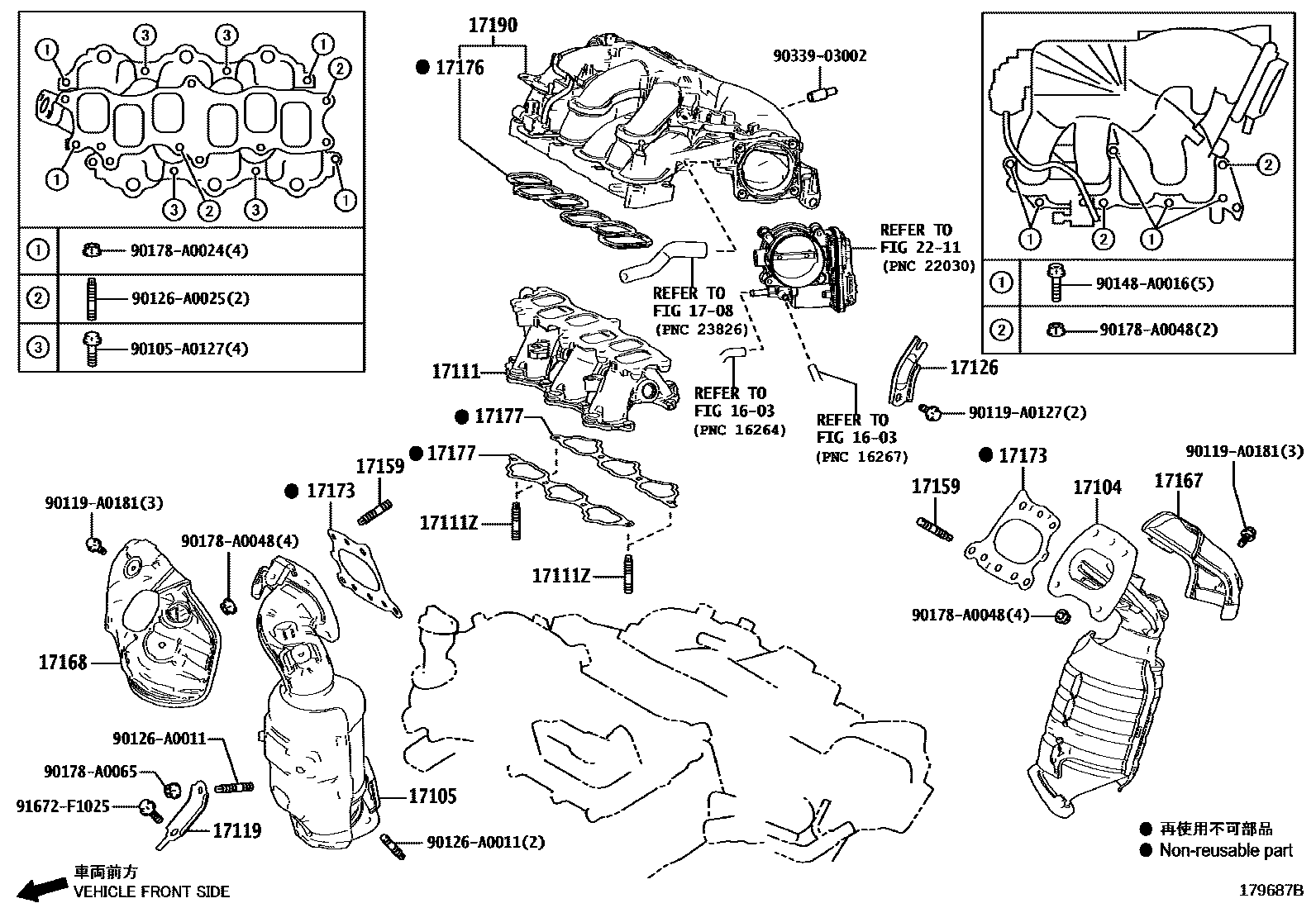 Toyota CAMRY Manifold EPC diagram — 179687B