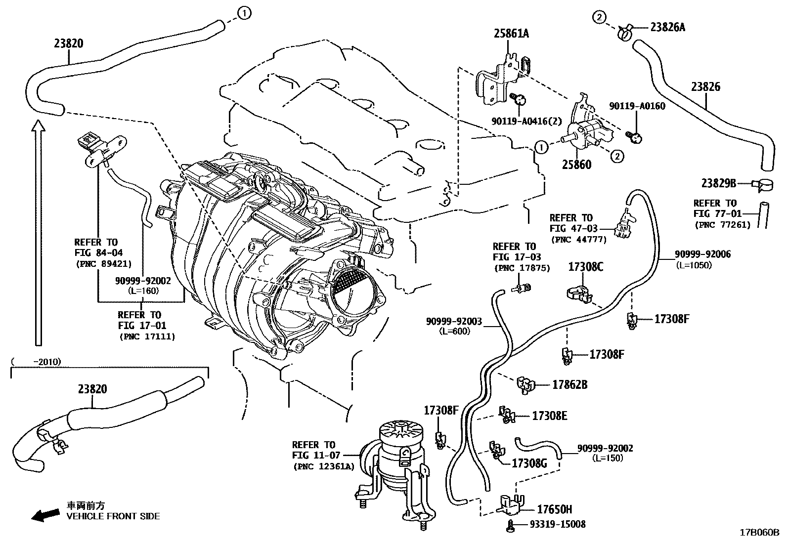 Toyota CAMRY vacuum tube EPC diagram — 17B060B