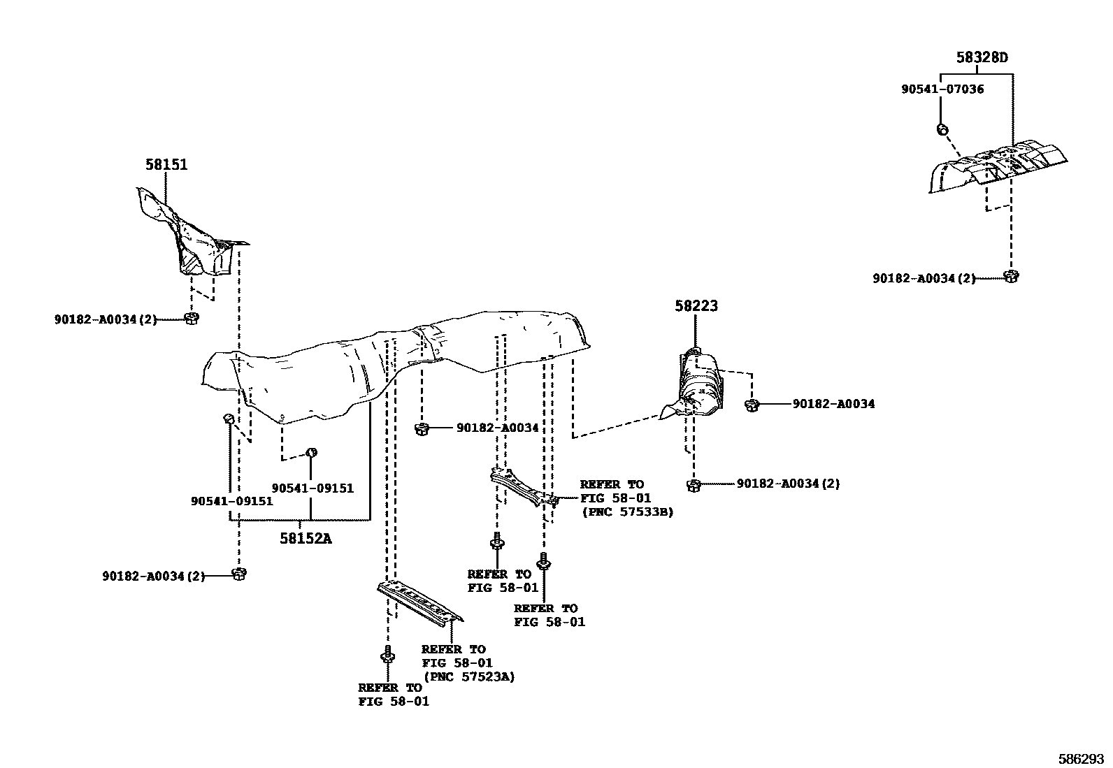 Toyota CAMRY 地板隔热垫 EPC diagram — 586293