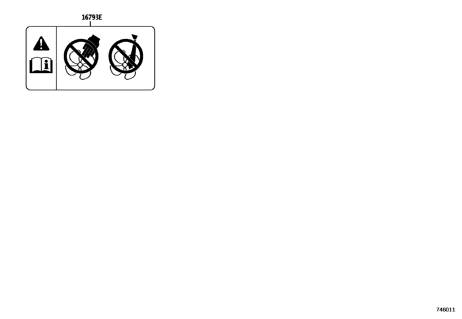 Toyota CAMRY 警示铭牌(车外和车内) EPC diagram — 746011