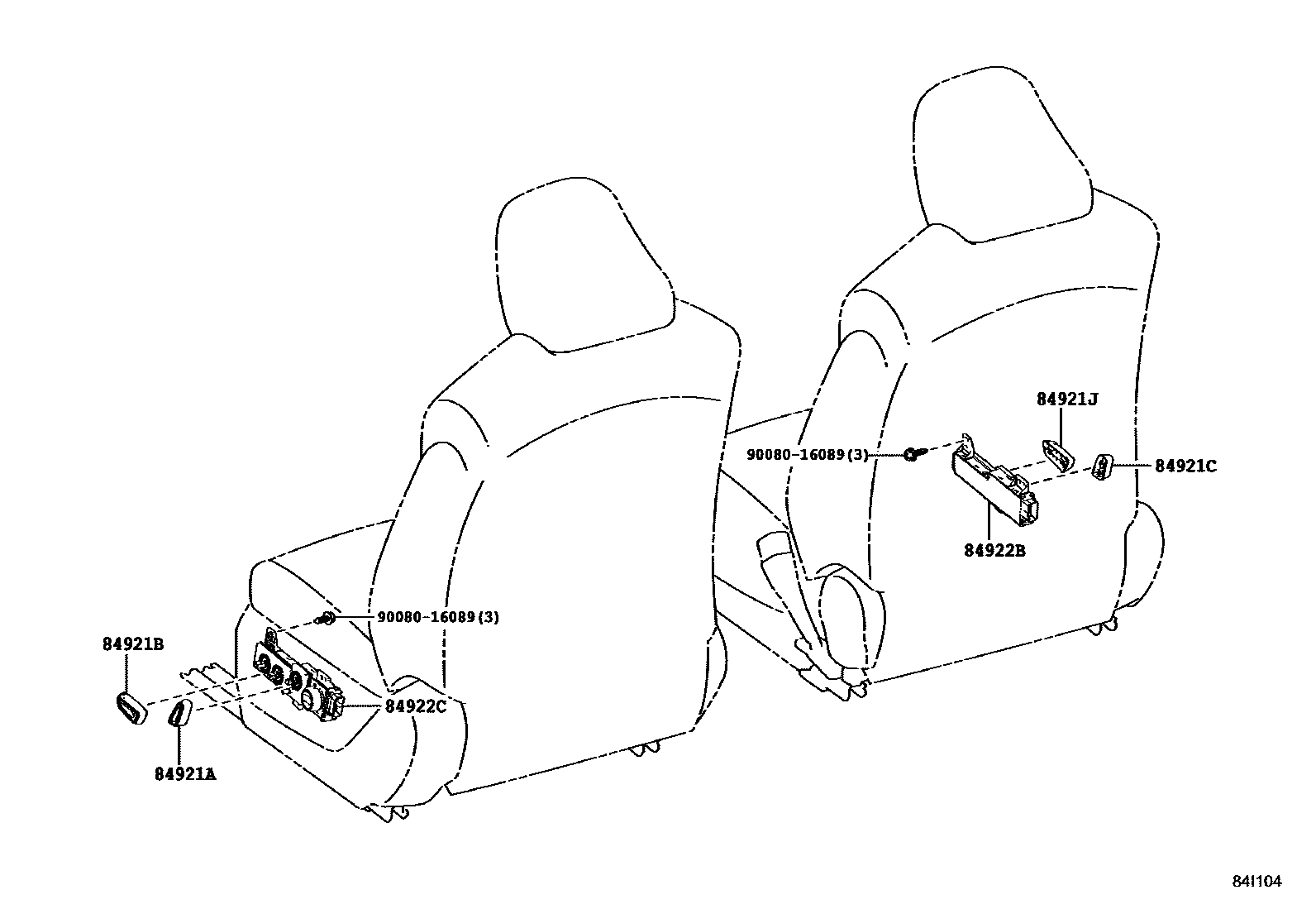 Toyota CAMRY 开关和继电器和ECU EPC diagram — 84I104