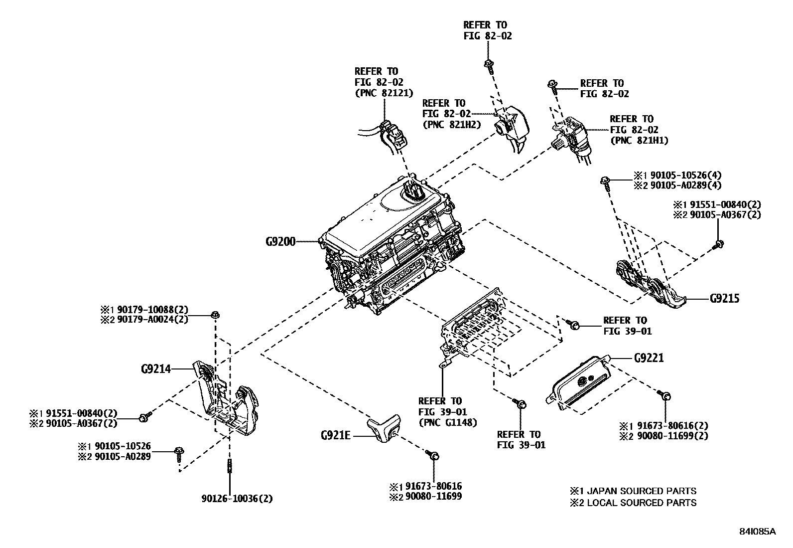 Toyota CAMRY HV逆变器 EPC diagram — 84I085A