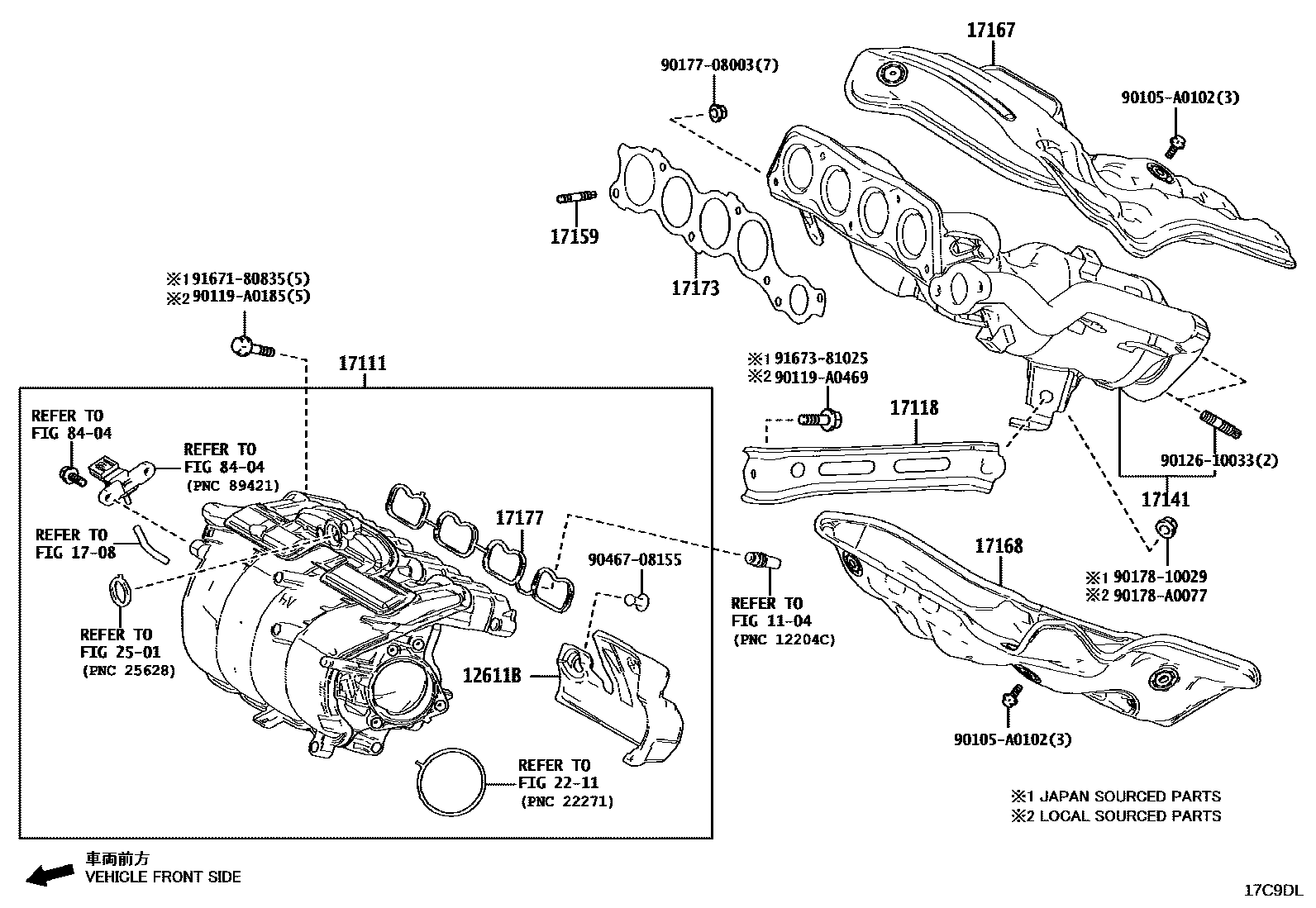 Toyota CAMRY Manifold EPC diagram — 17C9DL