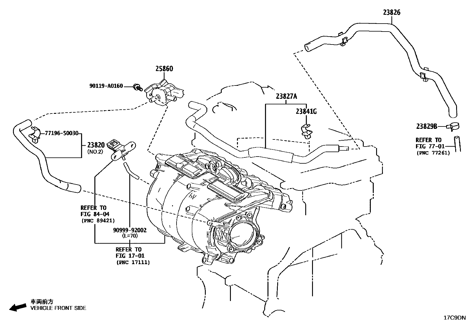 Toyota CAMRY vacuum tube EPC diagram — 17C9DN