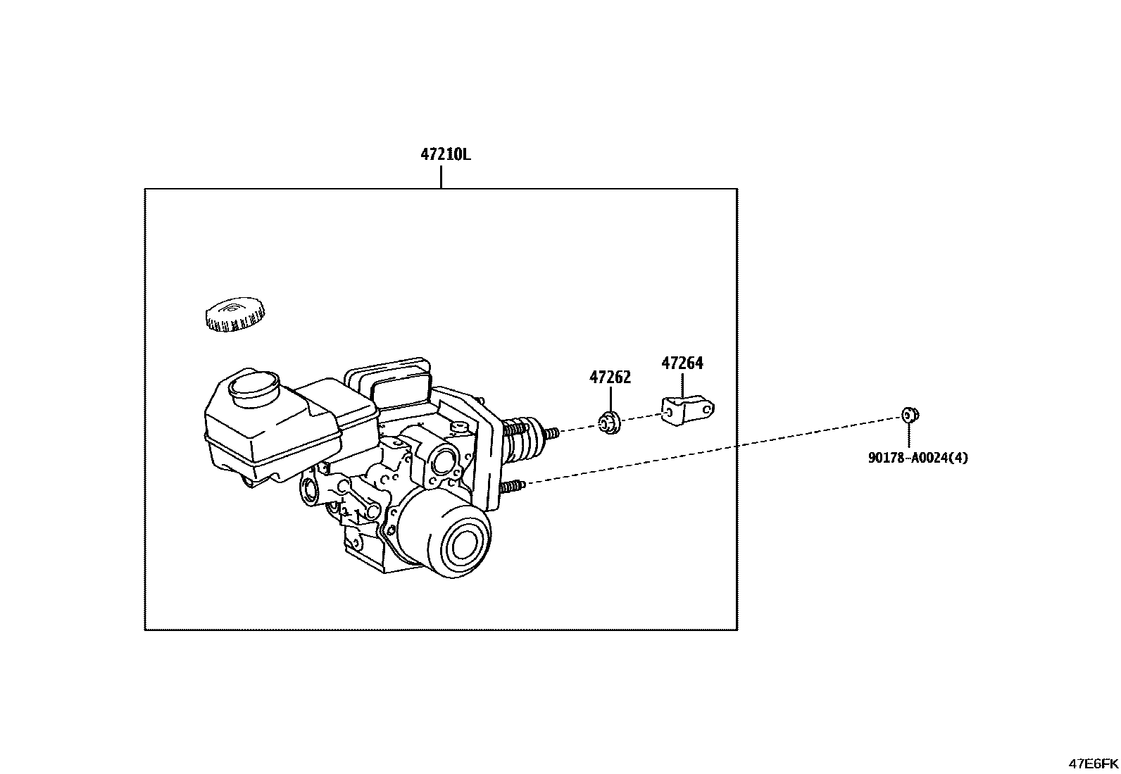 Toyota CAMRY 制动总泵 EPC diagram — 47E6FK