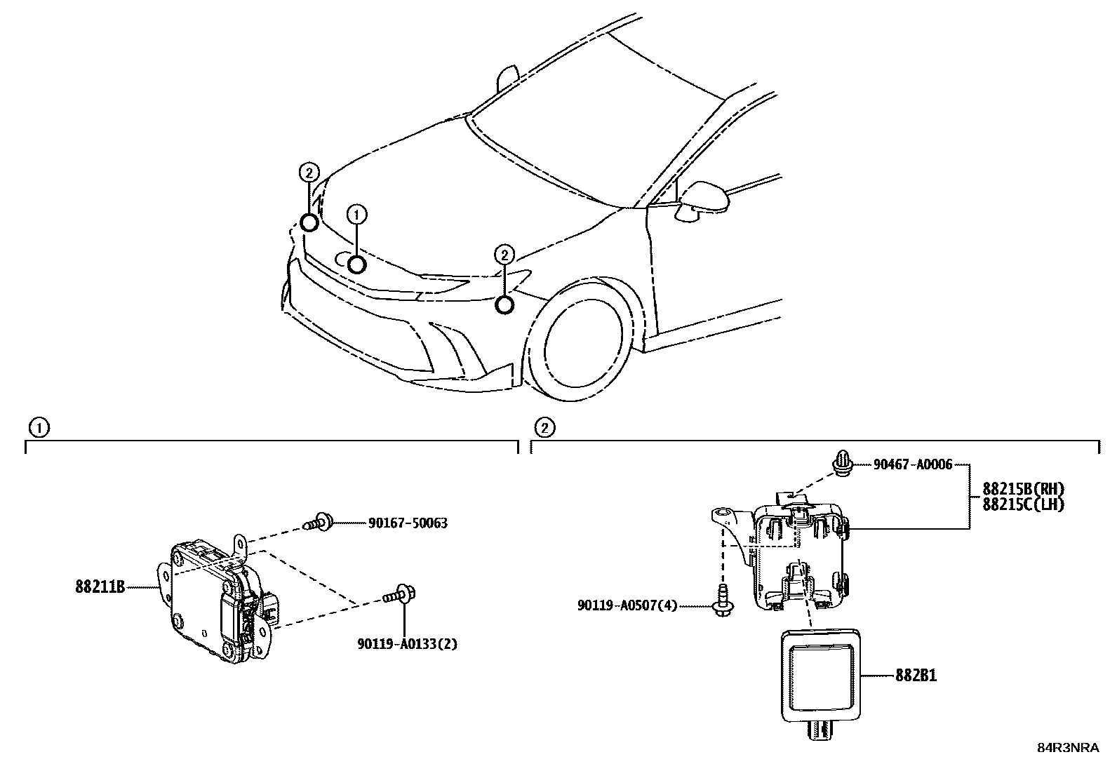 Toyota CAMRY 巡航控制(自动行驶) EPC diagram — 84R3NRA