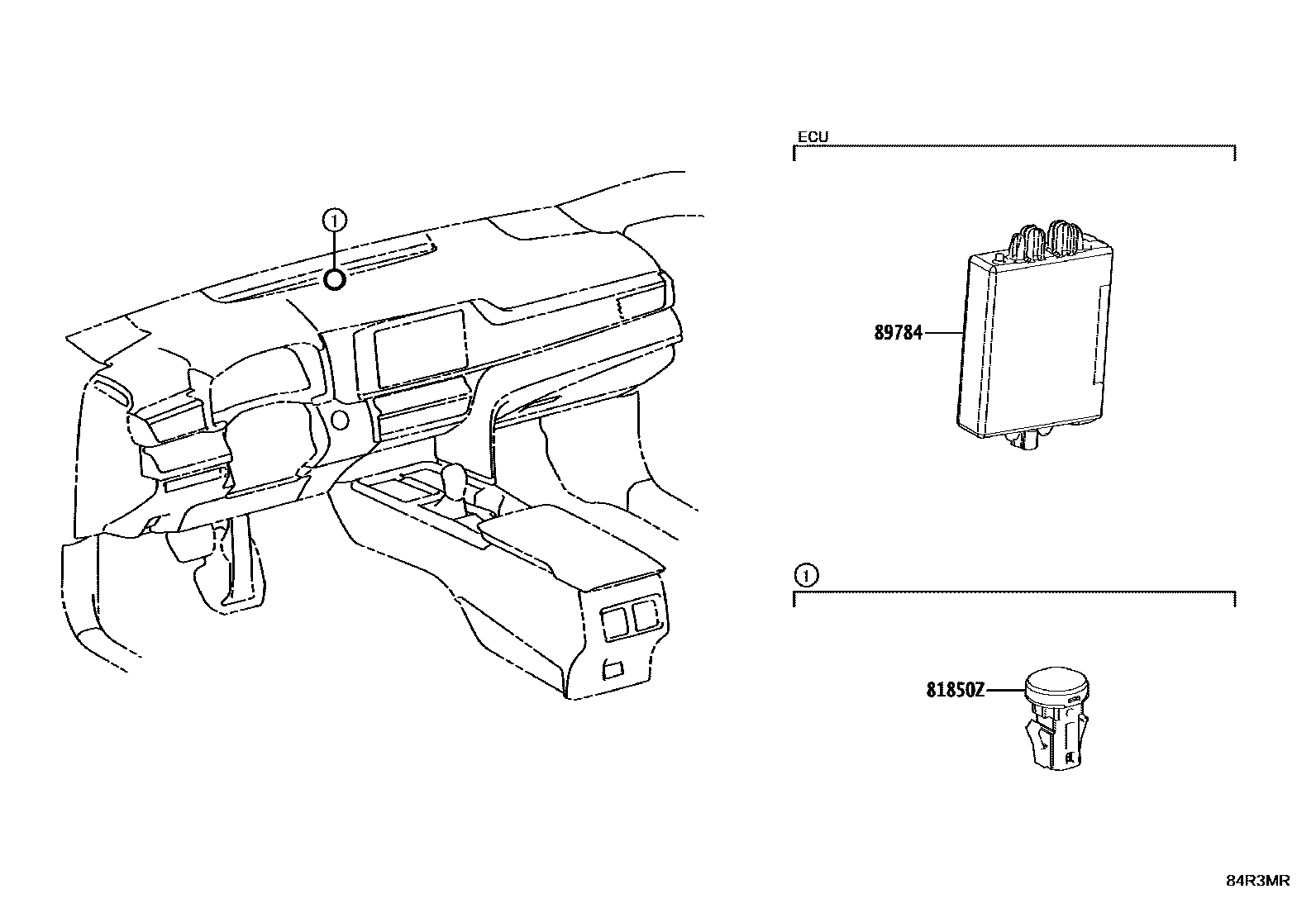 Toyota CAMRY 防盗装置 EPC diagram — 84R3MR