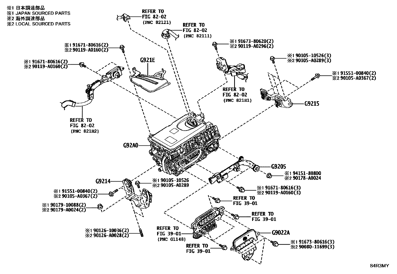 Toyota CAMRY HV逆变器 EPC diagram — 84R3MY