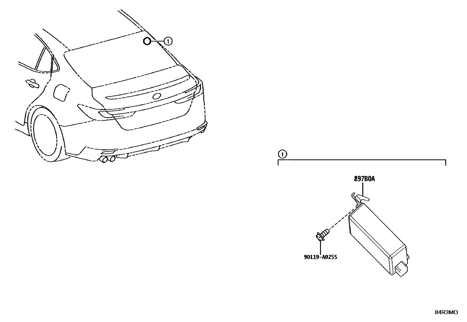 Toyota CAMRY 轮胎压力警告系统 EPC diagram — 84R3MO
