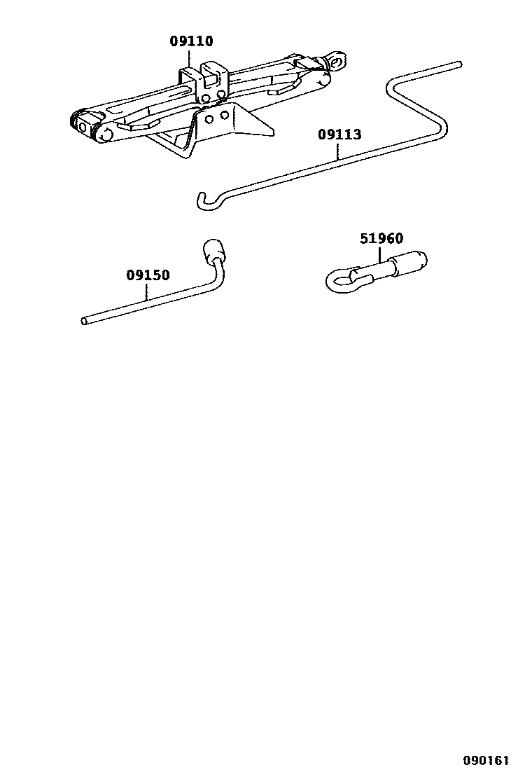 Toyota CAMRY Standard Tools EPC diagram — 090161