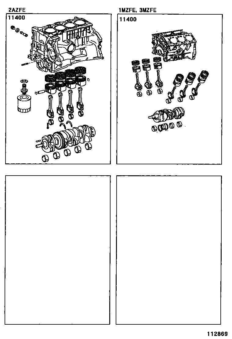 Toyota CAMRY Short Block Assembly EPC diagram — 112869