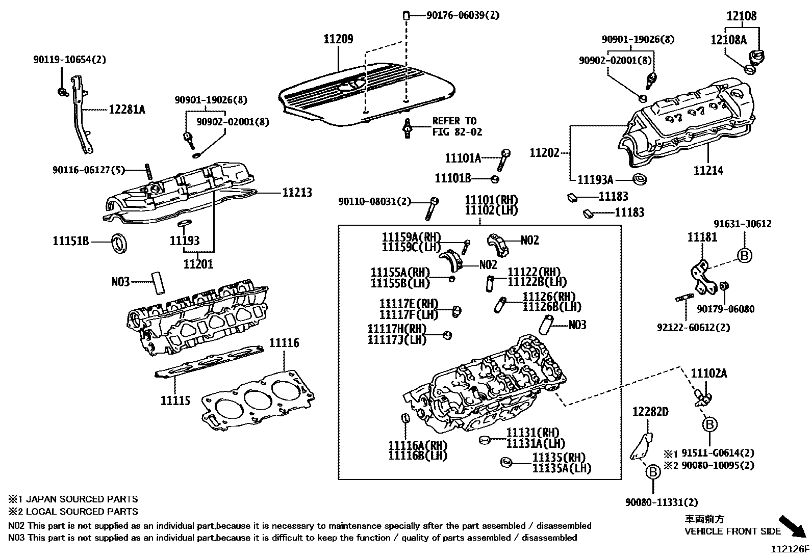 Toyota CAMRY Cylinder Head EPC diagram — 112126F