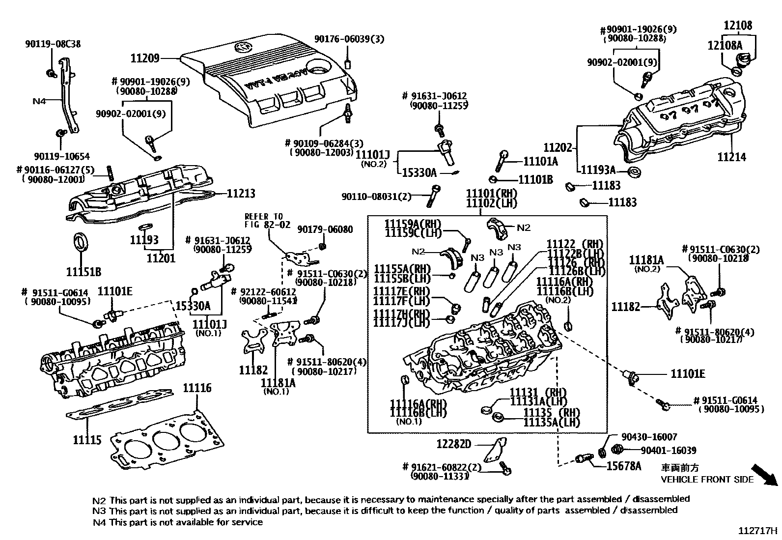 Toyota CAMRY Cylinder Head EPC diagram — 112717H
