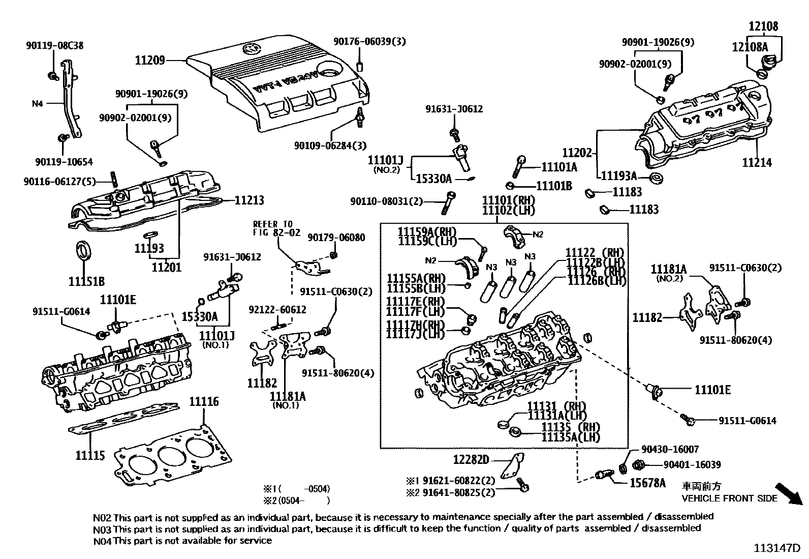 Toyota CAMRY Cylinder Head EPC diagram — 113147D