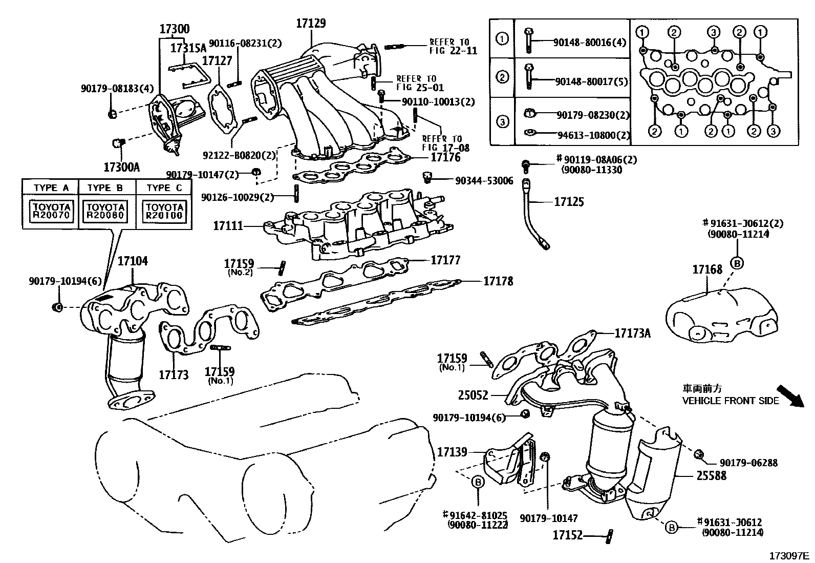 Toyota CAMRY Manifold EPC diagram — 173097E