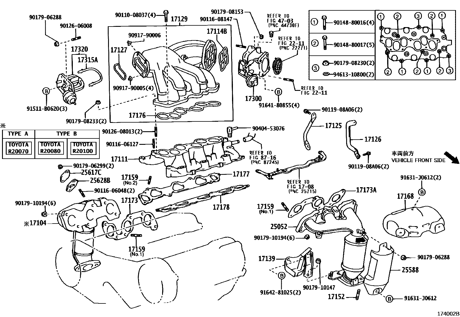 Toyota CAMRY Manifold EPC diagram — 174002B