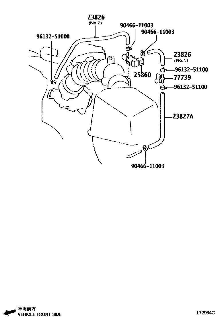 Toyota CAMRY vacuum tube EPC diagram — 172964C