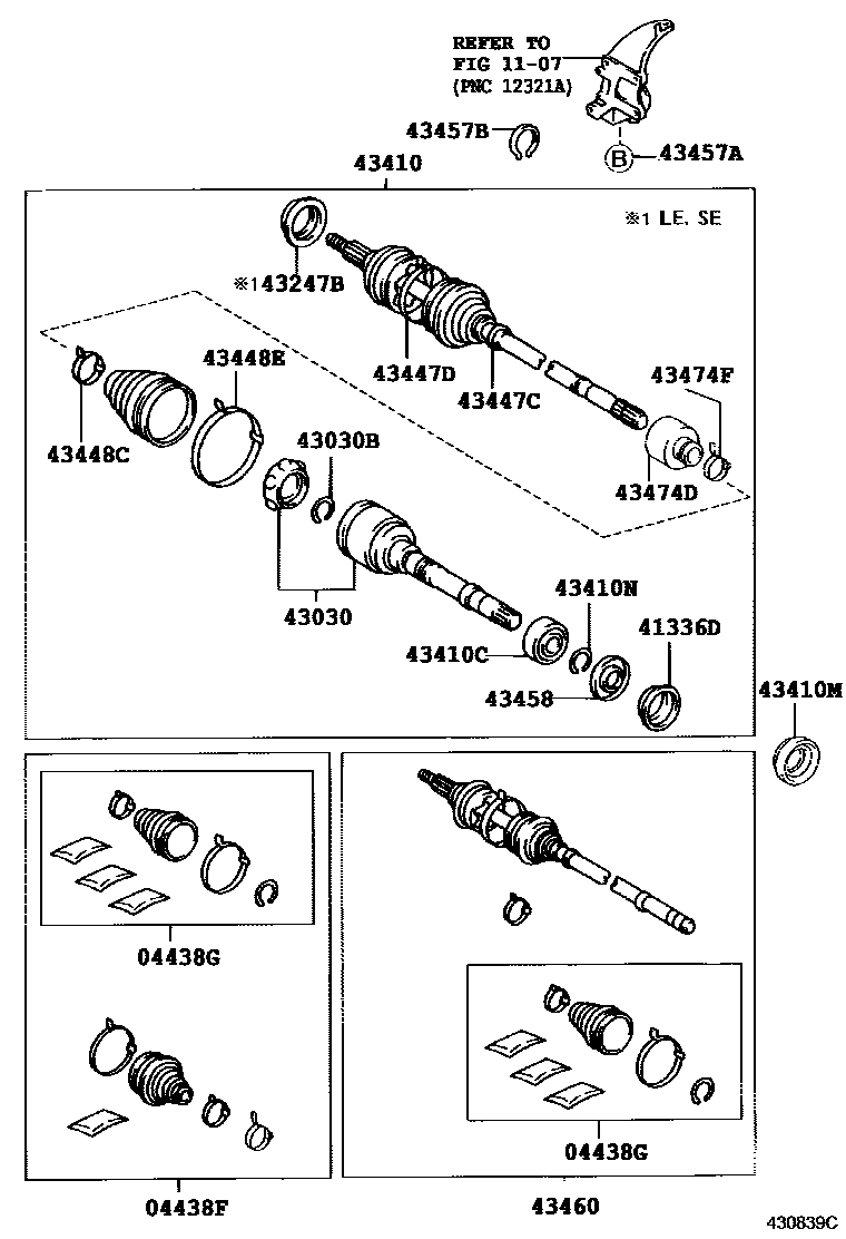 Toyota CAMRY Front Drive Shaft EPC diagram — 430839C