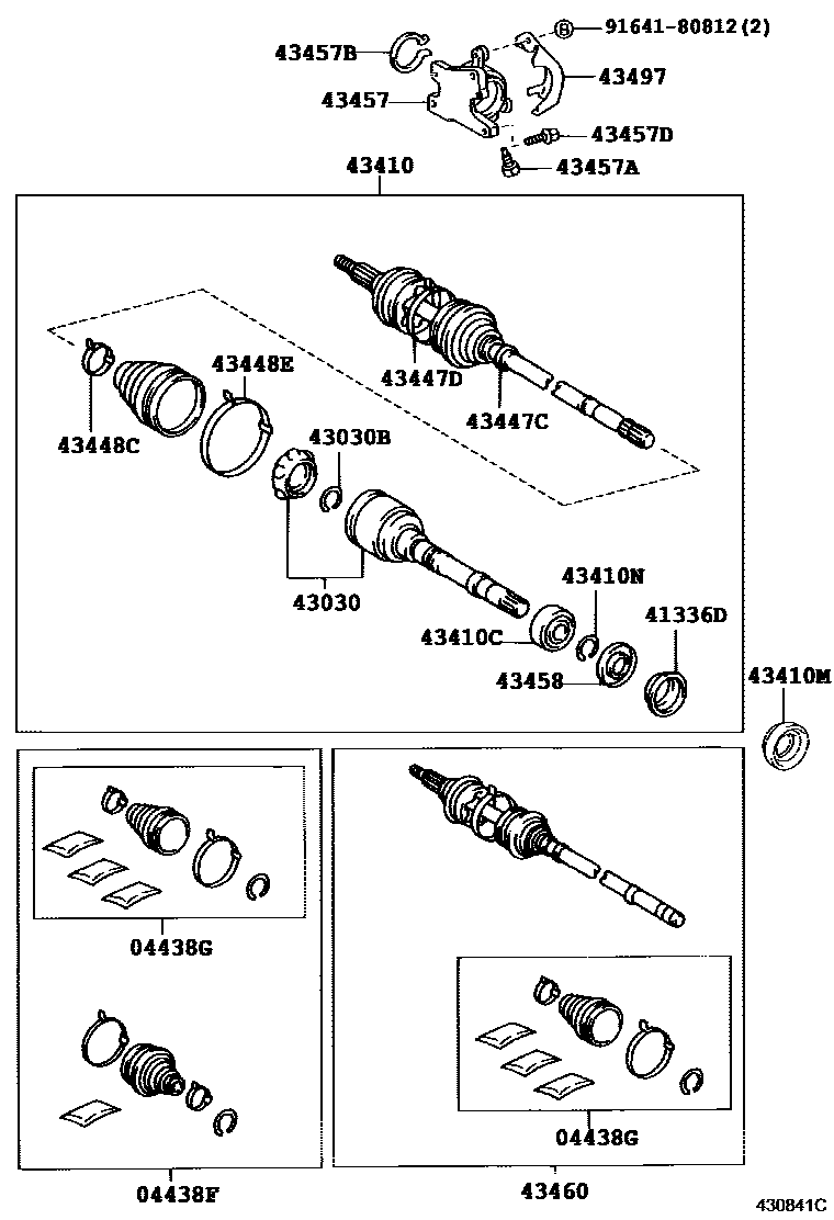 Toyota CAMRY Front Drive Shaft EPC diagram — 430841C