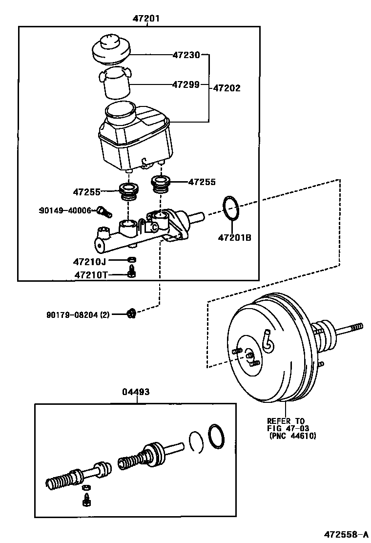 Toyota CAMRY 制动总泵 EPC diagram — 472558A