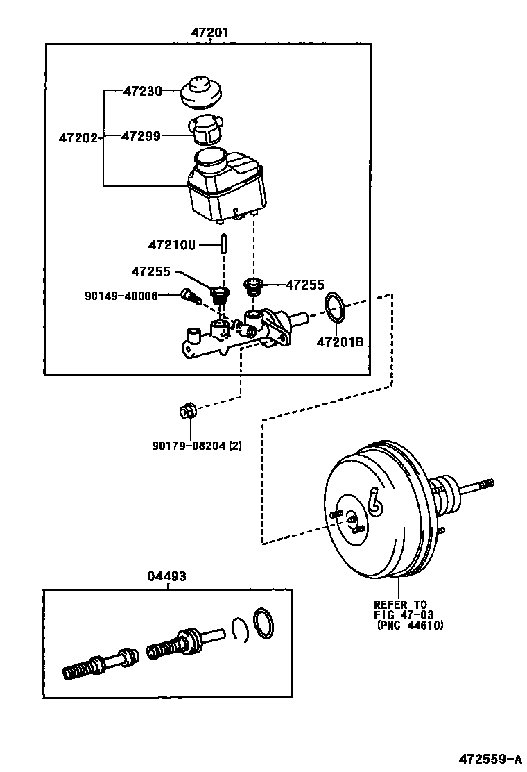 Toyota CAMRY 制动总泵 EPC diagram — 472559A