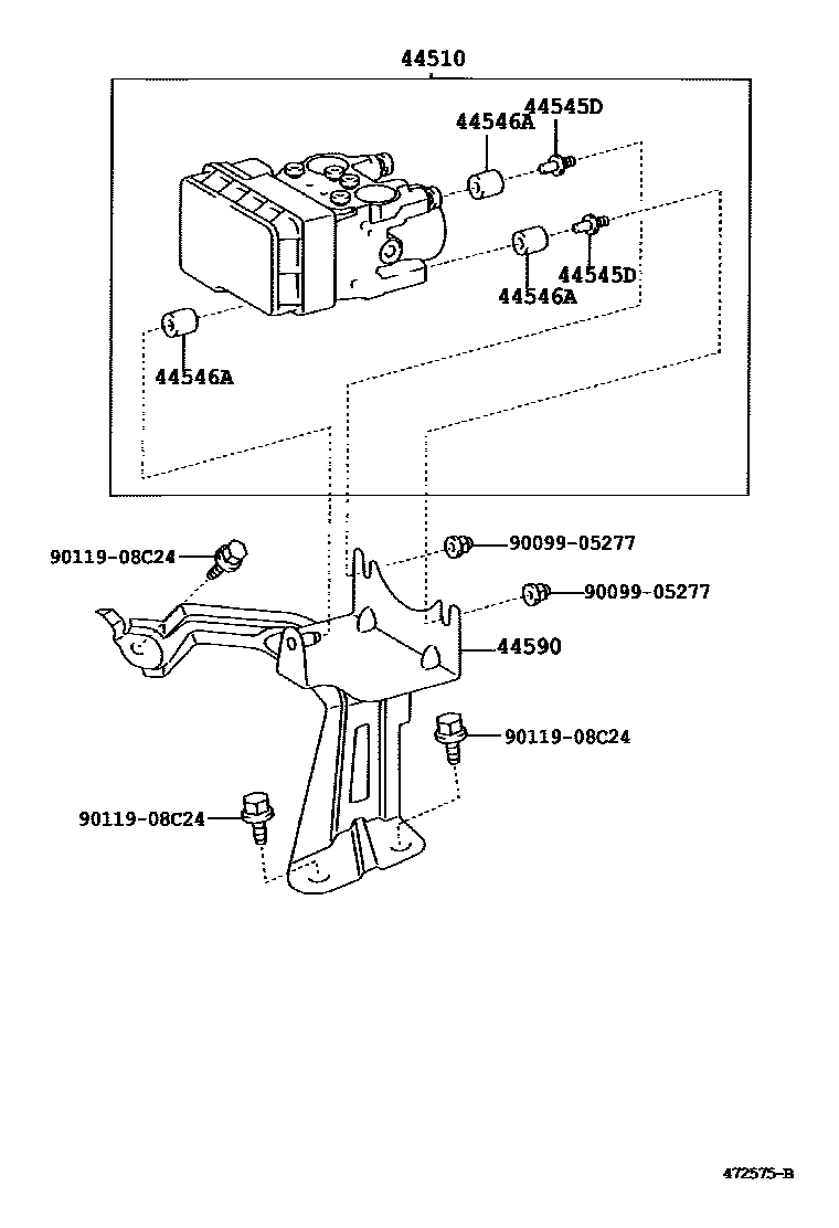 Toyota CAMRY 制动配管和卡箍 EPC diagram — 472575B