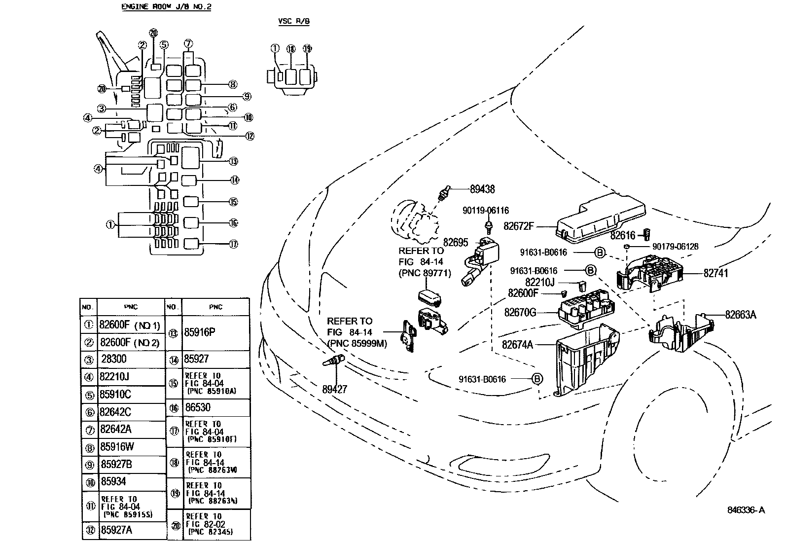 Toyota CAMRY 开关和继电器和ECU EPC diagram — 846336A