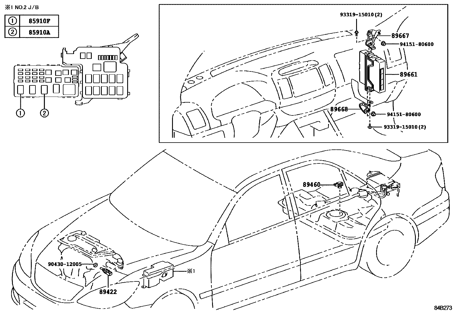 Toyota CAMRY 电子燃油喷射系统 EPC diagram — 84B273