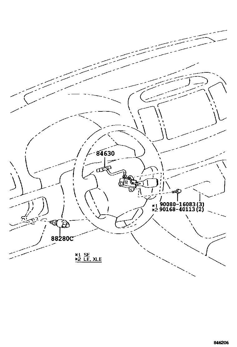 Toyota CAMRY 巡航控制(自动行驶) EPC diagram — 846206