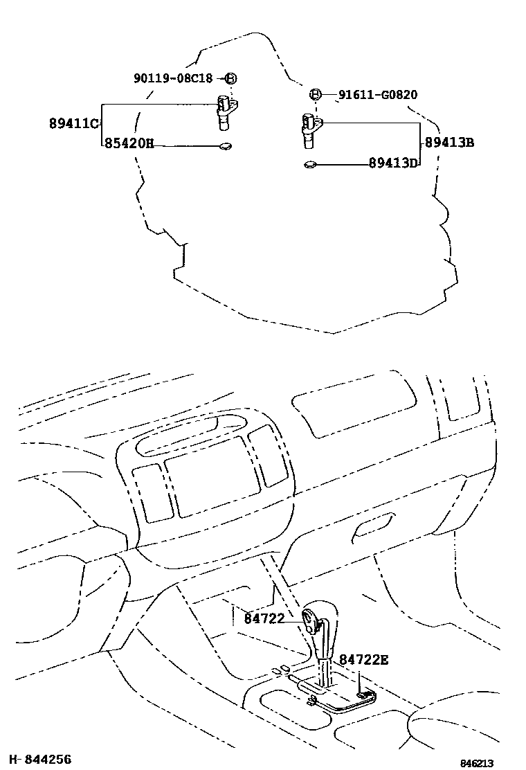 Toyota CAMRY 超速档和电子控制变速器 EPC diagram — 846213