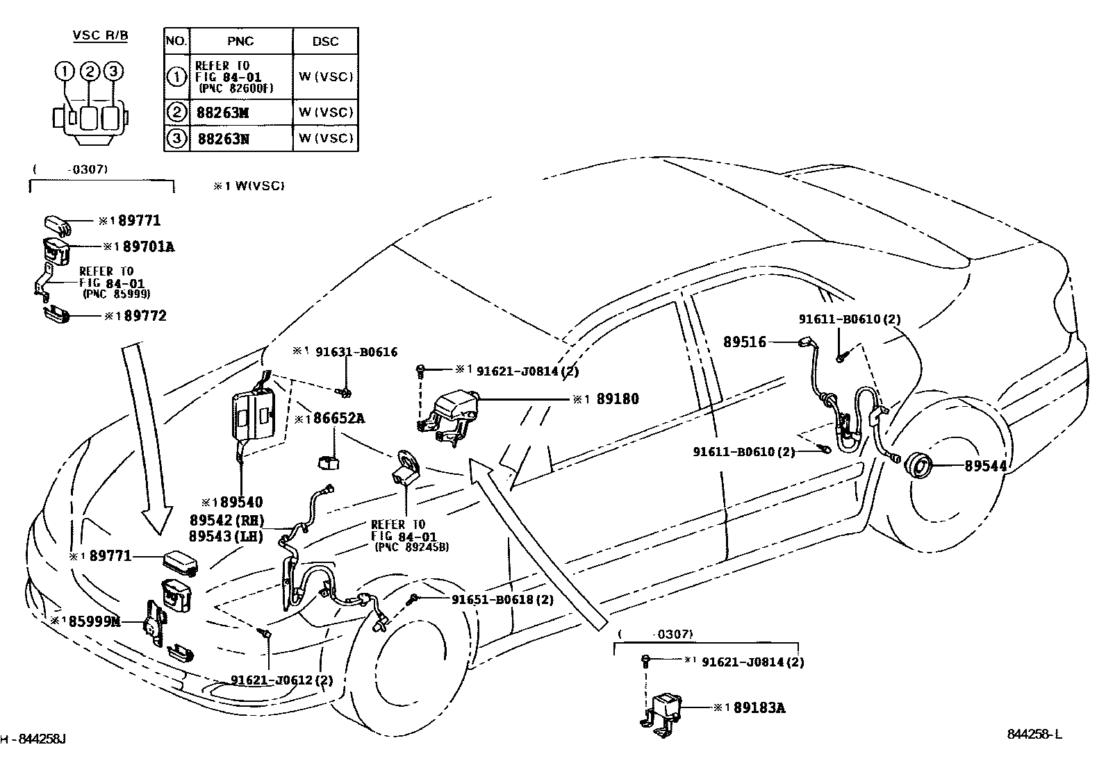 Toyota CAMRY ABS 和 VSC EPC diagram — 844258L
