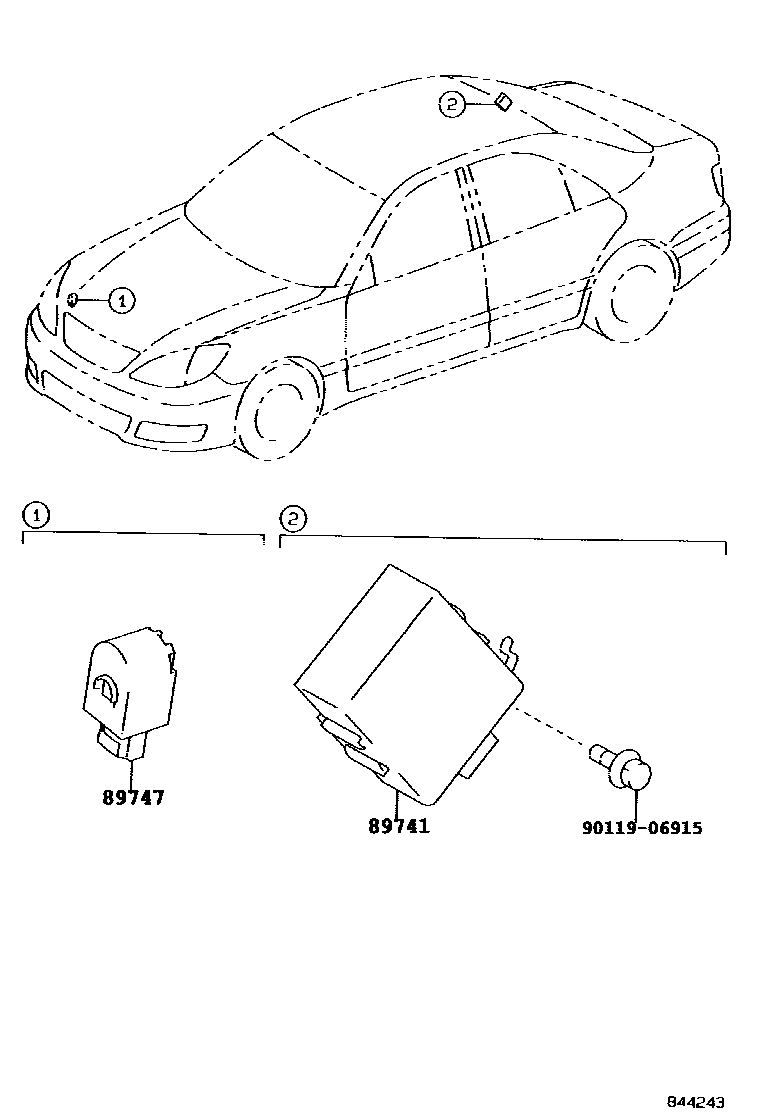 Toyota CAMRY 遥控门锁 EPC diagram — 844243