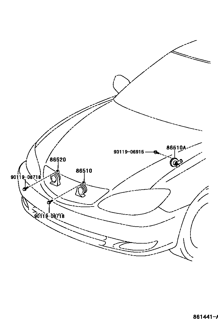 Toyota CAMRY 喇叭 EPC diagram — 861441A