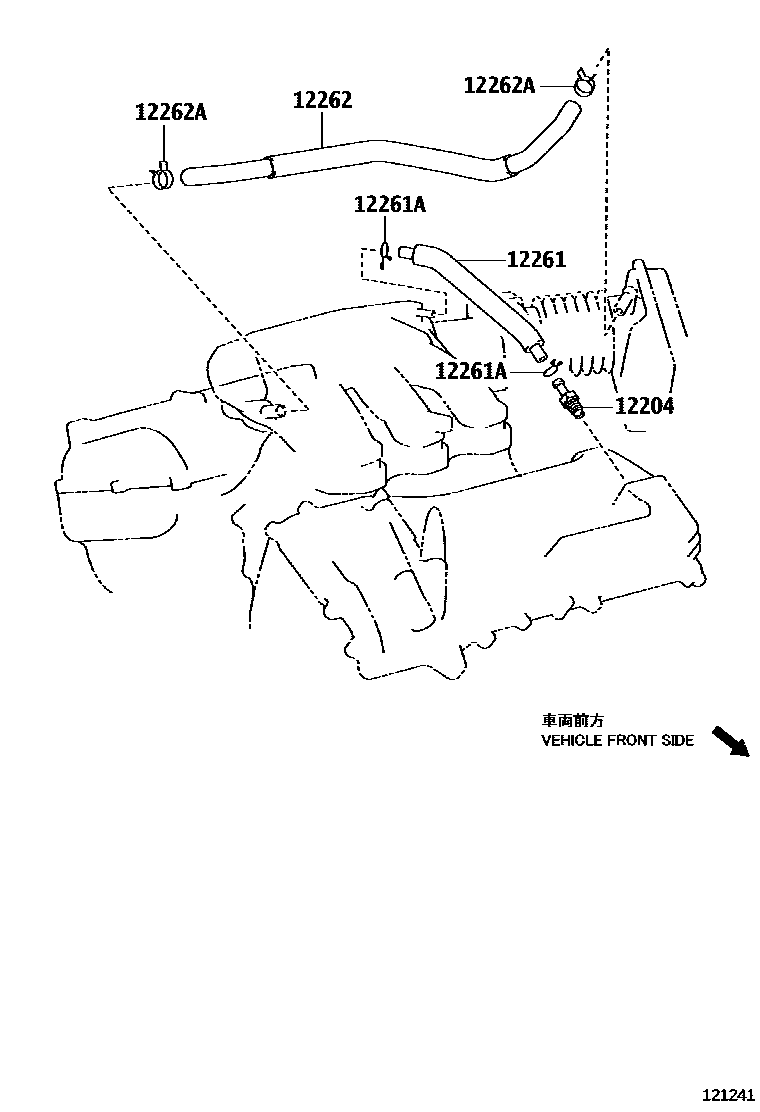 Toyota CAMRY Ventilation Hose EPC diagram — 121241