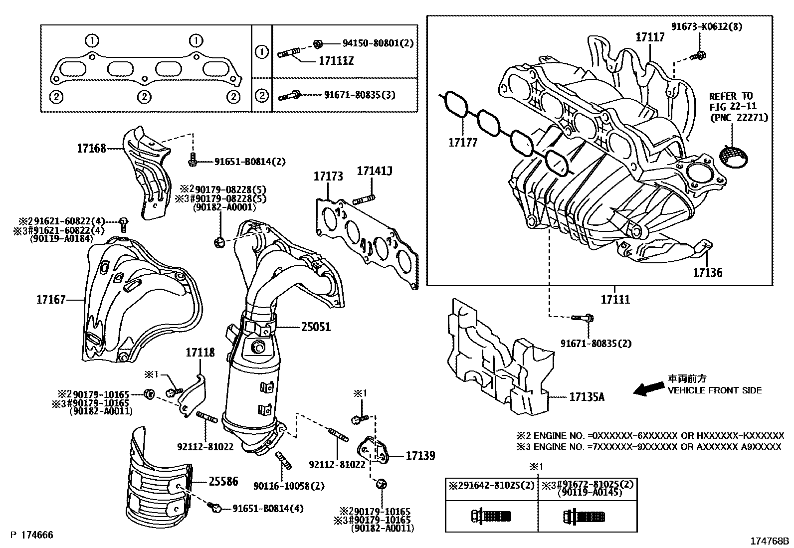 Toyota CAMRY Manifold EPC diagram — 174768B