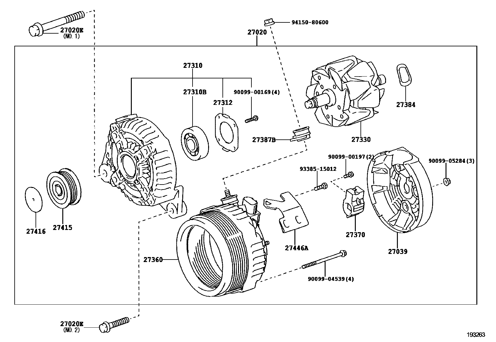 Toyota CAMRY Alternator EPC diagram — 193263