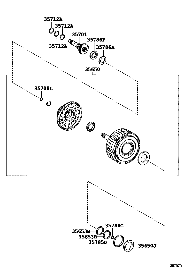 Toyota CAMRY 制动带和多片式离合器(ATM) EPC diagram — 357079