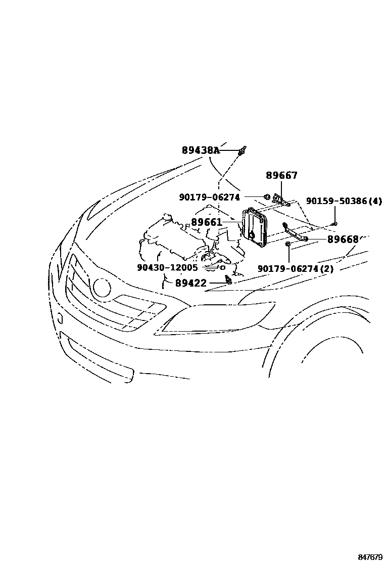 Toyota CAMRY 电子燃油喷射系统 EPC diagram — 847679