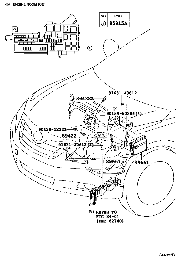 Toyota CAMRY 电子燃油喷射系统 EPC diagram — 84A353B