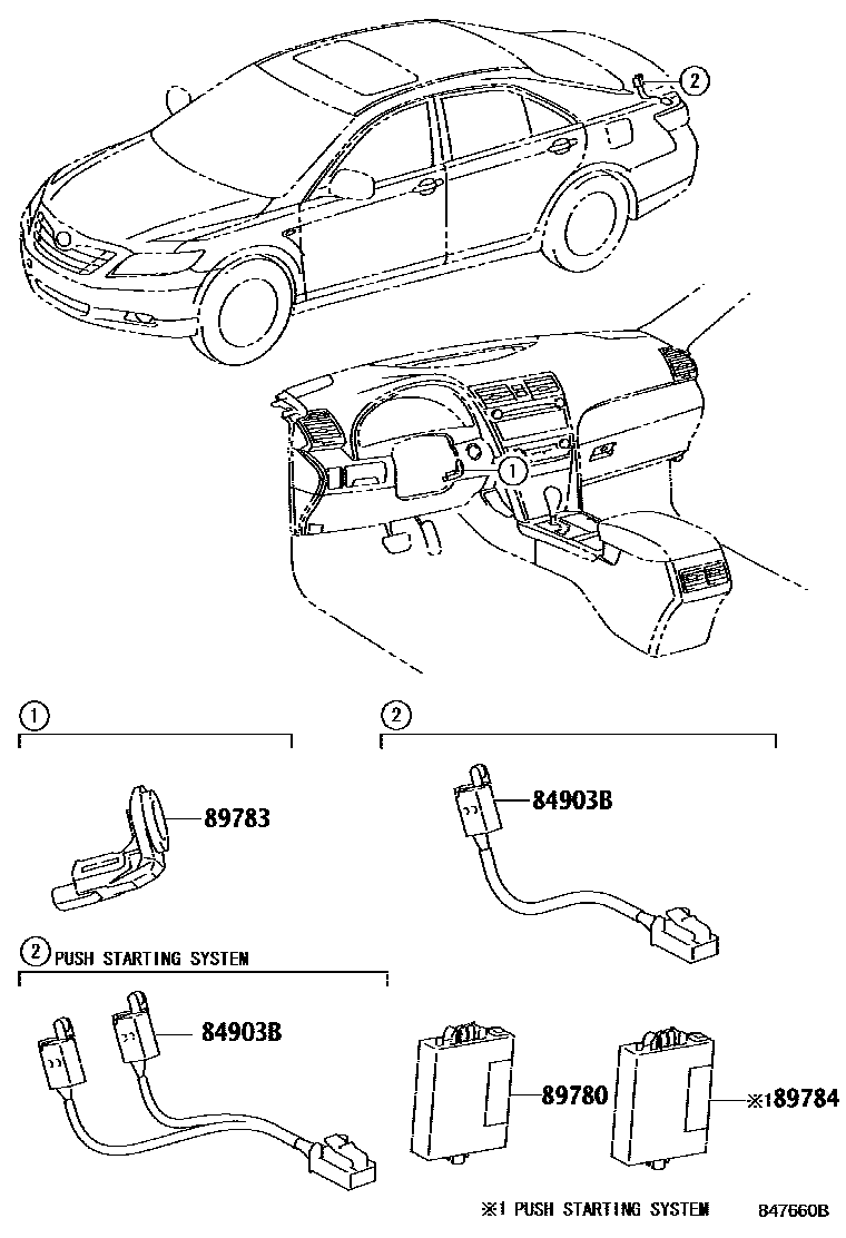 Toyota CAMRY 防盗装置 EPC diagram — 847660B