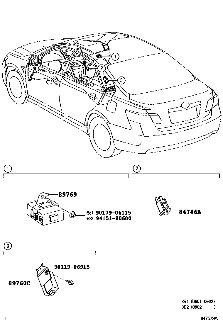 Toyota CAMRY 轮胎压力警告系统 EPC diagram — 847579A