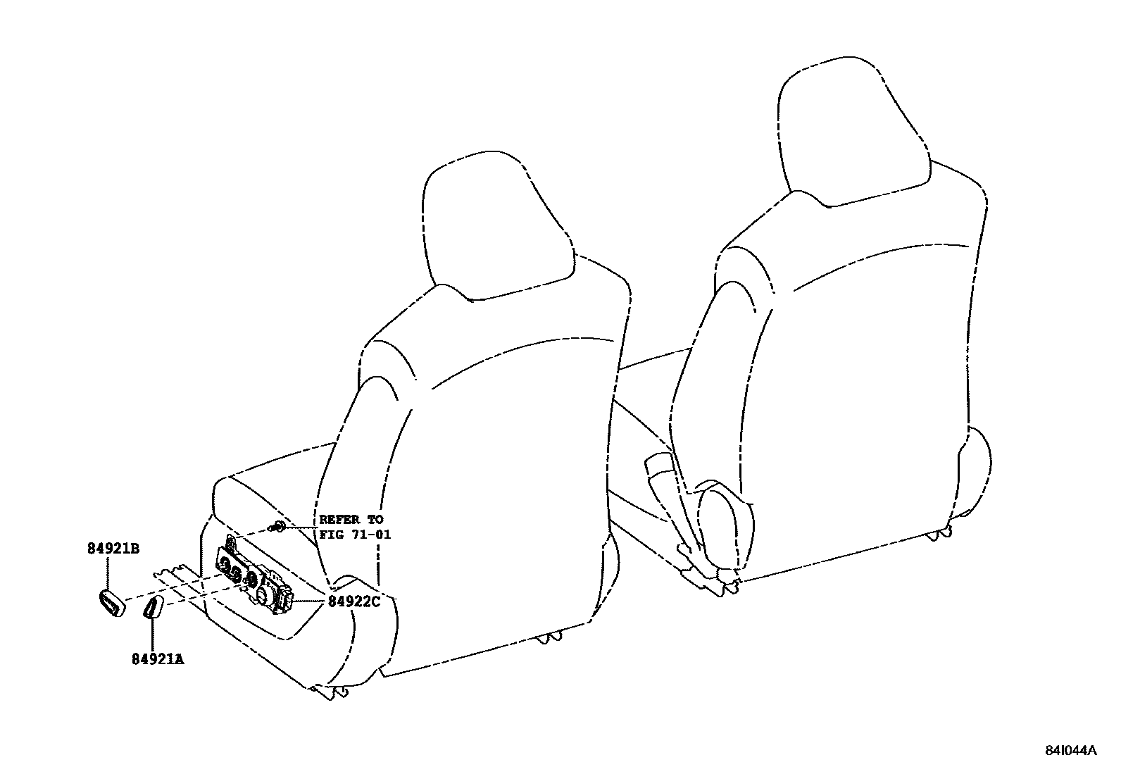Toyota CAMRY 开关和继电器和ECU EPC diagram — 84I044A