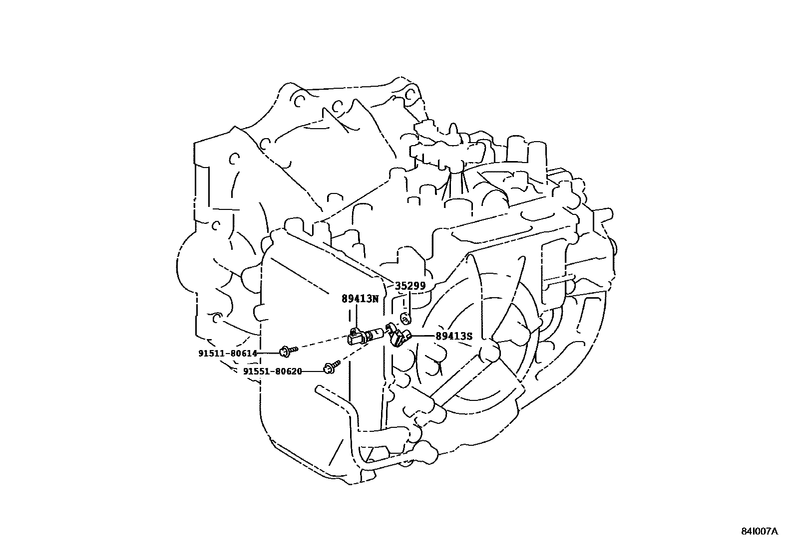 Toyota CAMRY 超速档和电子控制变速器 EPC diagram — 84I007A