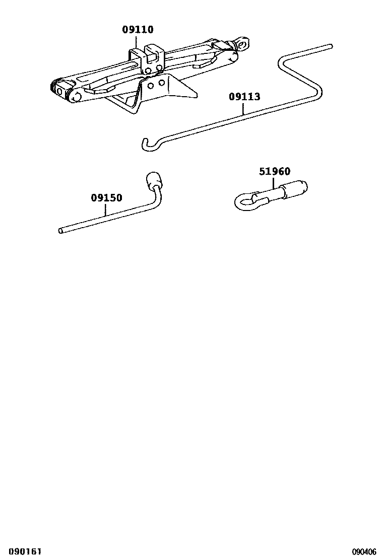 Toyota CAMRY Standard Tools EPC diagram — 090406