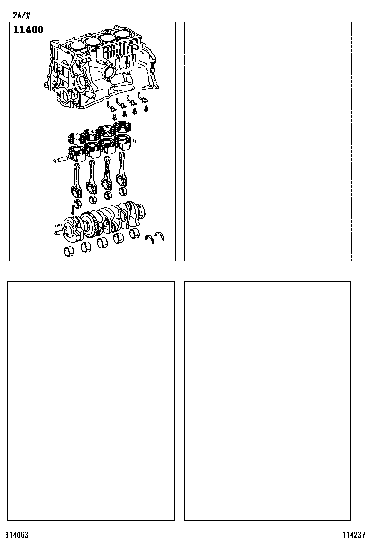 Toyota CAMRY Short Block Assembly EPC diagram — 114237