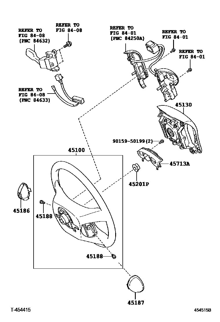 Toyota CAMRY Steering Wheel EPC diagram — 454515B